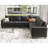 Shavera 6 - Piece Velvet Large L Shaped Corner Sectional Sofa Solid Wood Livingroom Couch-1800555263