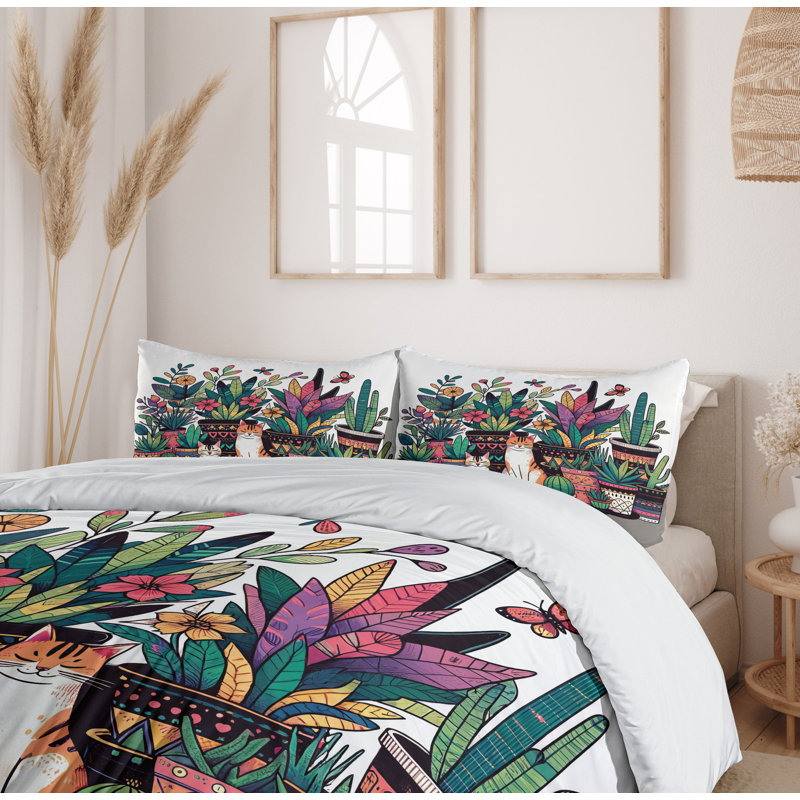 Cat Duvet Cover, California King Duvet Cover + 2 Standard Shams