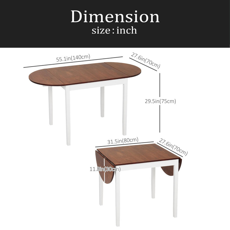 Table de salle à manger pliante en bois massif, bureau de salle à manger Kichen à abattants pour petits espaces, petite cuisine, table ronde pliante extensible pour la maison, appartement, bureau