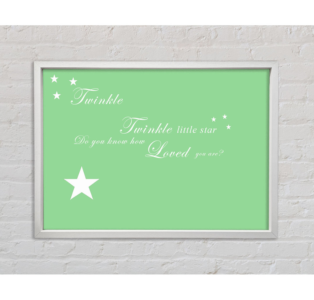 Kinderzimmer Zitat Twinkle Twinkle Little Star 1 - Einzelner Bilderrahmen Kunstdrucke auf Leinwand