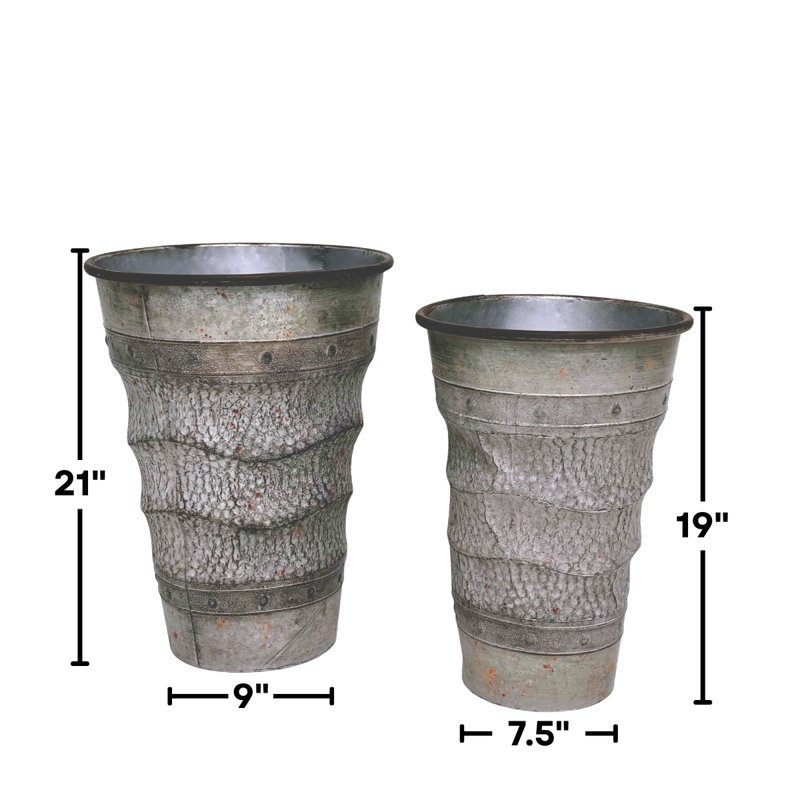 Vase en métal martelé - ensemble de 2