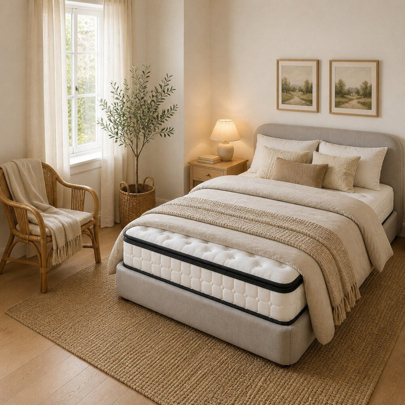 Pocket Spring Mattress with Enhanced 4-Side Foam Edge Support 7-Zone Support & Sleep Cooler, Medium Firm, Kingsize (5')