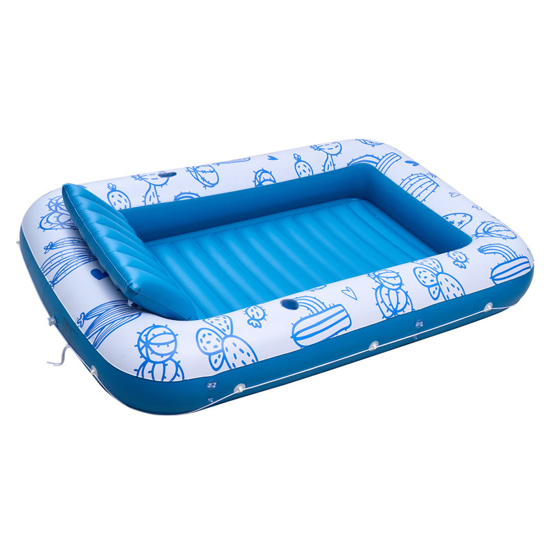 Inflatable Pool Float with UPF 50+ Canopy, 82" x 55" Large Tanning Pool Floating Lounger for Adults, 550LBS Capacity Sunbathing Lounger Floaties with Pillow, Phone & Cup Holder for Water Fun