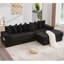 Canapé modulaire en L 110,75 po, canapé modulaire en velours côtelé, avec repose-pieds mobile, porte-gobelets, 8 coussins décoratifs, poche latérale, déplier dans un lit-656481758