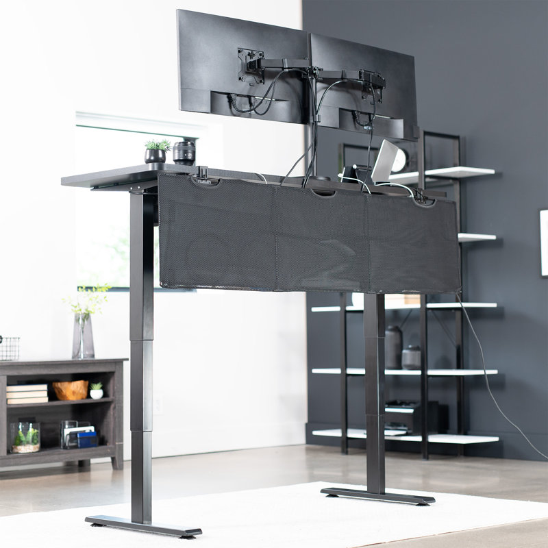 Black Clamp-on 60in Cable Management Desk Organizer