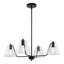 Luminaire suspendu contemporain noir mat avec 4 lumières 30 po Avec-123354993-123354995