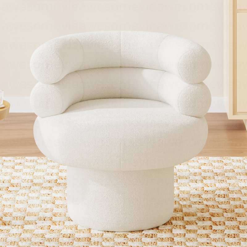 Fauteuil d'appoint pivotant à 360 ° Luna, Blanc