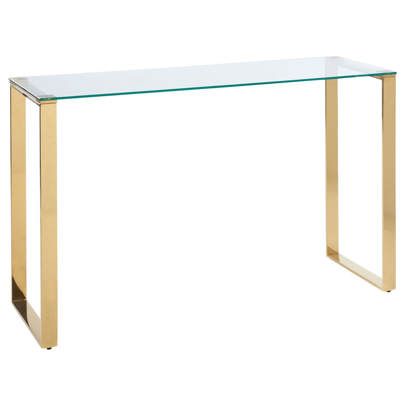 Nurlana 120cm Glass Top Console Table, Gold