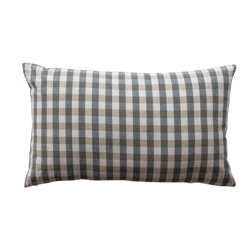 Coussin en coton à carreaux