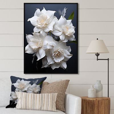 Jonquilles blanches sur toile