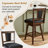 Desouza Transitional Faux Leather 26"H Swivel Counter Stool With Solid Wood Legs