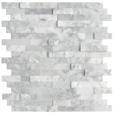 11.5" x 10.7" 3D Natural Stone Peel & Stick Mosaic Tile