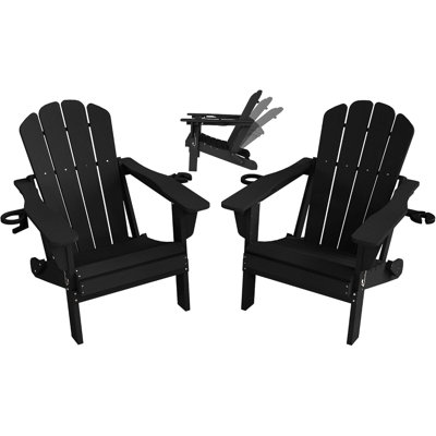 Adjustable HDPE Adirondack Chairs Set of 2, Modern Portable Patio Home