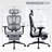 Grey Ergonomic High-Back Office Chair, Mesh Back Computer Chair with Footrest, Dynamic Lumbar Support, 2D Headrest and 4D Armrests, Sponge Cushion for Adult Home Office-129458288