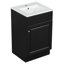 Meuble-lavabo de 20 po avec lavabo, meuble-lavabo avec tablette de porte et tablette réglable, noir