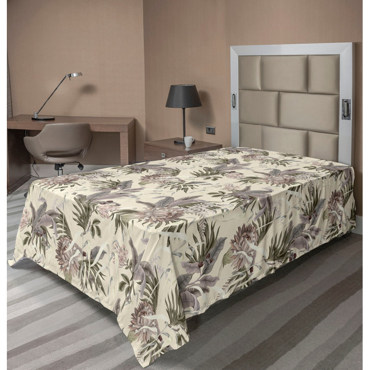 Ambesonne, drap plat floral pivoines, art botanique printanier