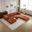Lit de sol convertible Mahjong orange à compression, 3 places, en polaire circulaire, conception modulaire à monter soi-même, mousse à mémoire de forme haute densité, tissu polaire, aucun assemblage requis, sectionnel sans armature, rembourrage.-522463464