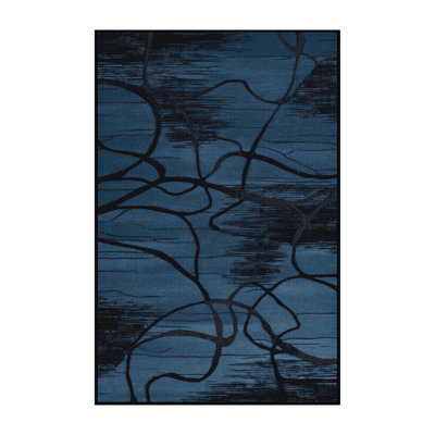 Machine Washable Abstract Gray Area Rug