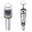  Push Pop Up Chrome Basin Waste Plug - Slotted Suitable for Sink with Overflow - Inner Round Push Button