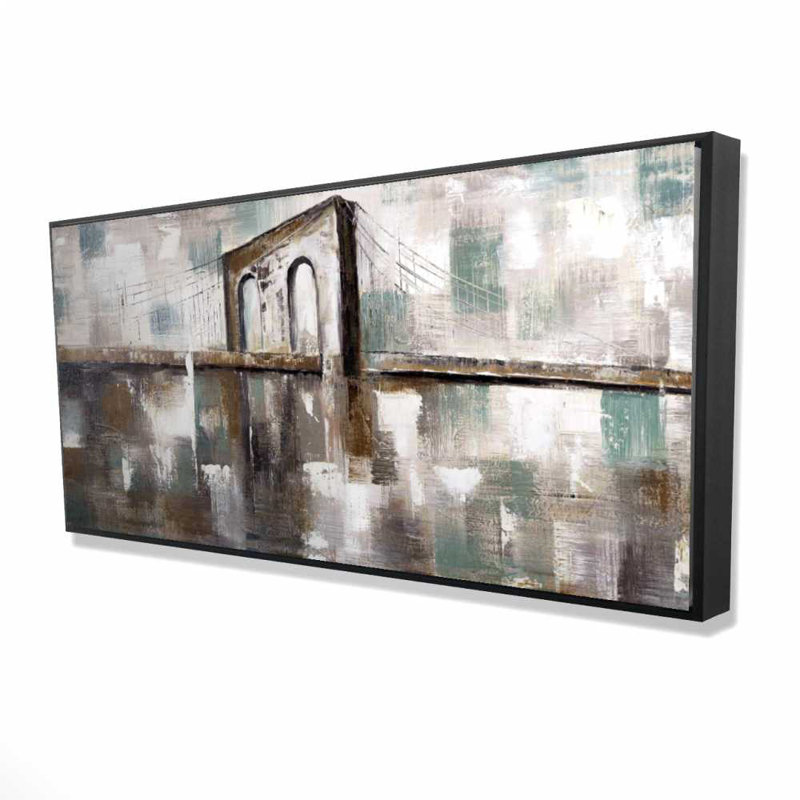 Peinture abstraite pont tacheté | Décor de bureau encadré brun bureau
