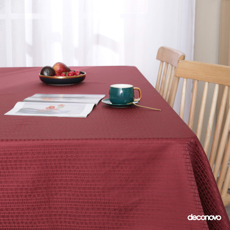 Decorations Table Cloths Jacquard Design Pattern Water Resistant Wrinkle Free Rectangle Decorative Tablecloths, Slate Green