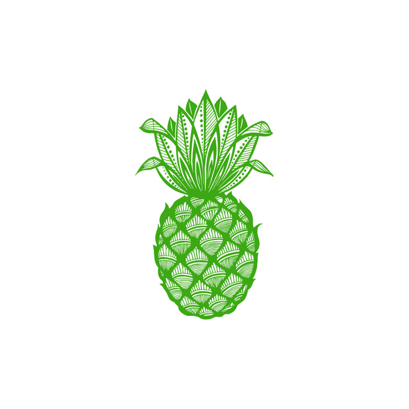 Décalcomanie murale fruits de pin ananas Barringer, Vert tilleul