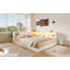 Grand lit de jour en bois avec tablettes de rangement, USB et DEL-156640938