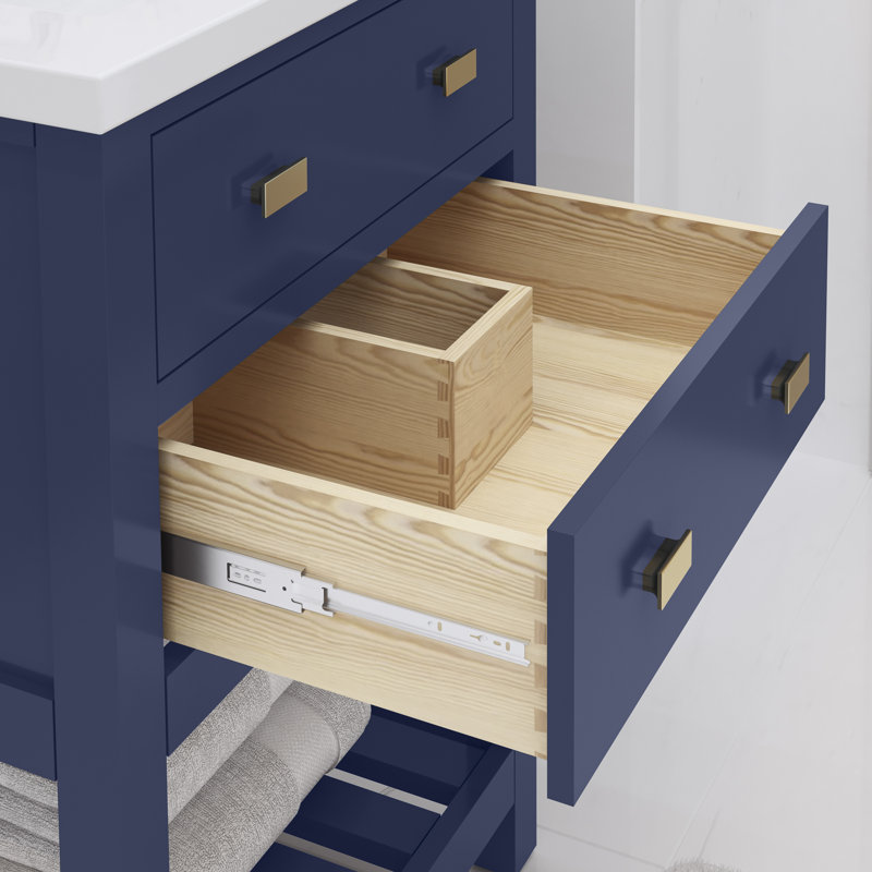 Ensemble de meuble-lavabo simple pour salle de bain de 24 po Caitlyn, Bleu monarque