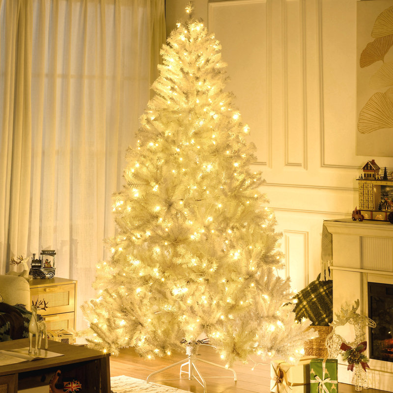 Décoration de Noël artificielle haute 7,5 pi avec 1518 branches, 500 lumières DEL chaudes et ouverture automatique, 7.5'