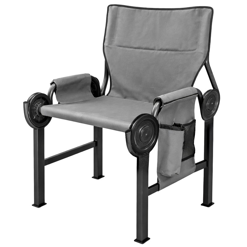  Outfitter Disc-Chair with Compartments for Outdoor Camping, Grey