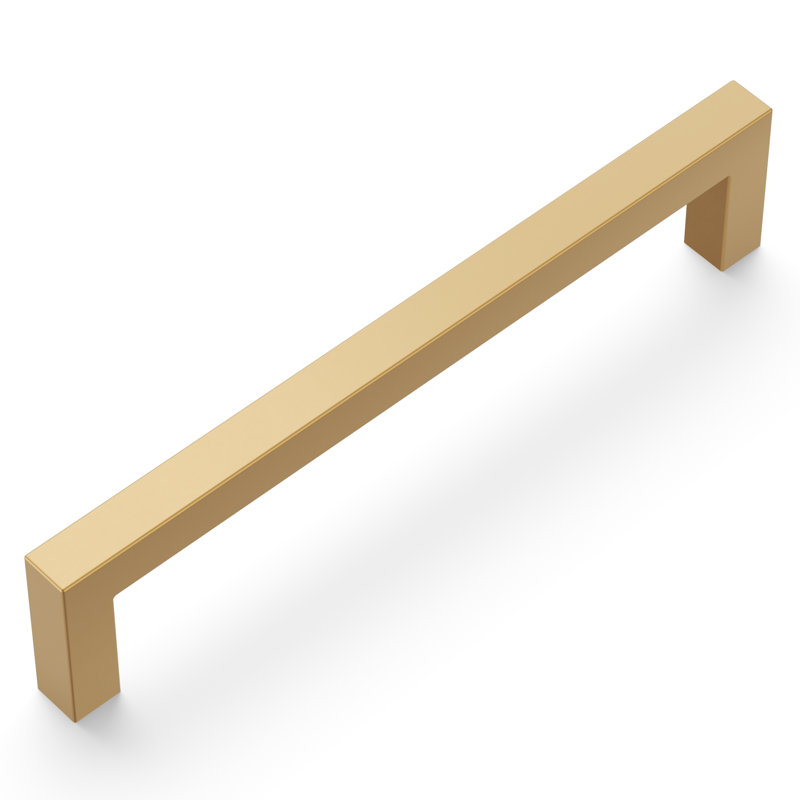 Heritage Designs Pier Handle Pull - 5-1/16" Center to Center Cabinet Pull Brushed Brass - Contemporary Hardware for Drawers & Cabinets    