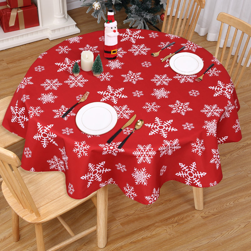 Nappe Holiday Christmas, Rond 60 po, Rouge