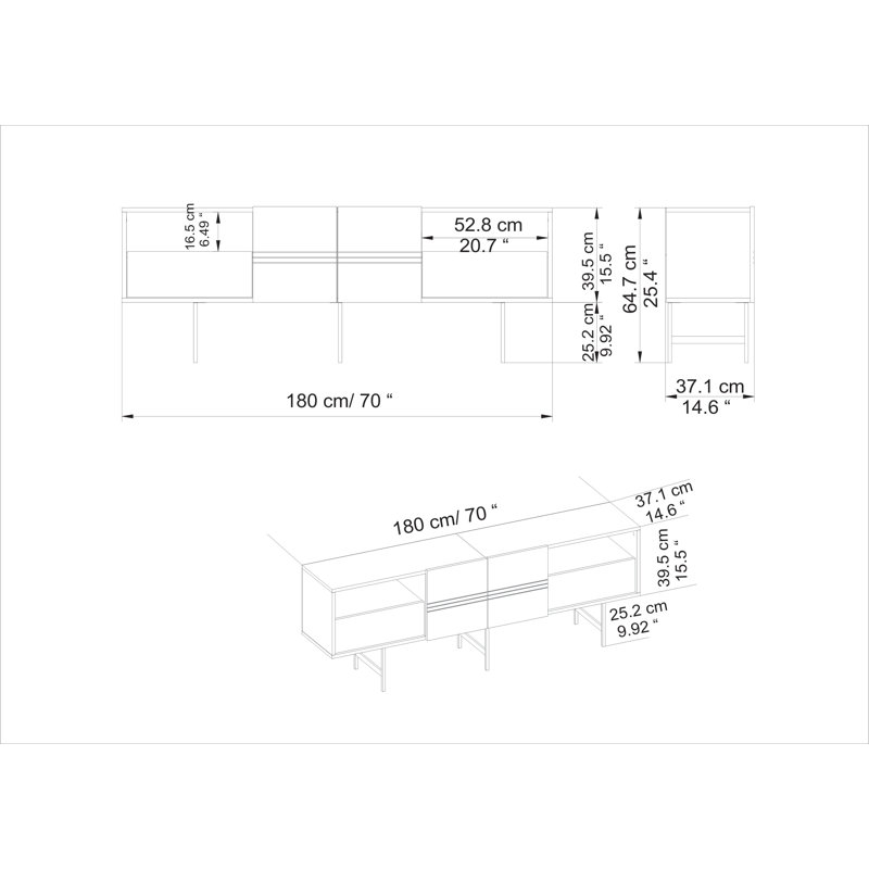 Gianara TV Stand for TVs up to 78", Bendire/Black