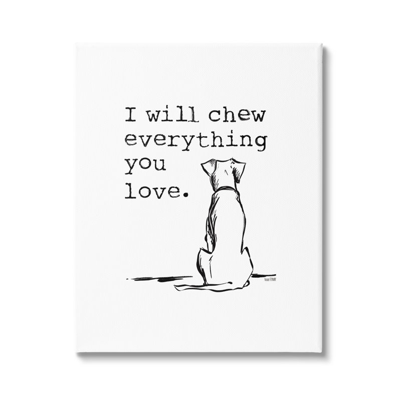 «Will Chew Tout ce que vous aimez» - impression sur toile tendue, H 20 po x l 16 po x P 1,5 po