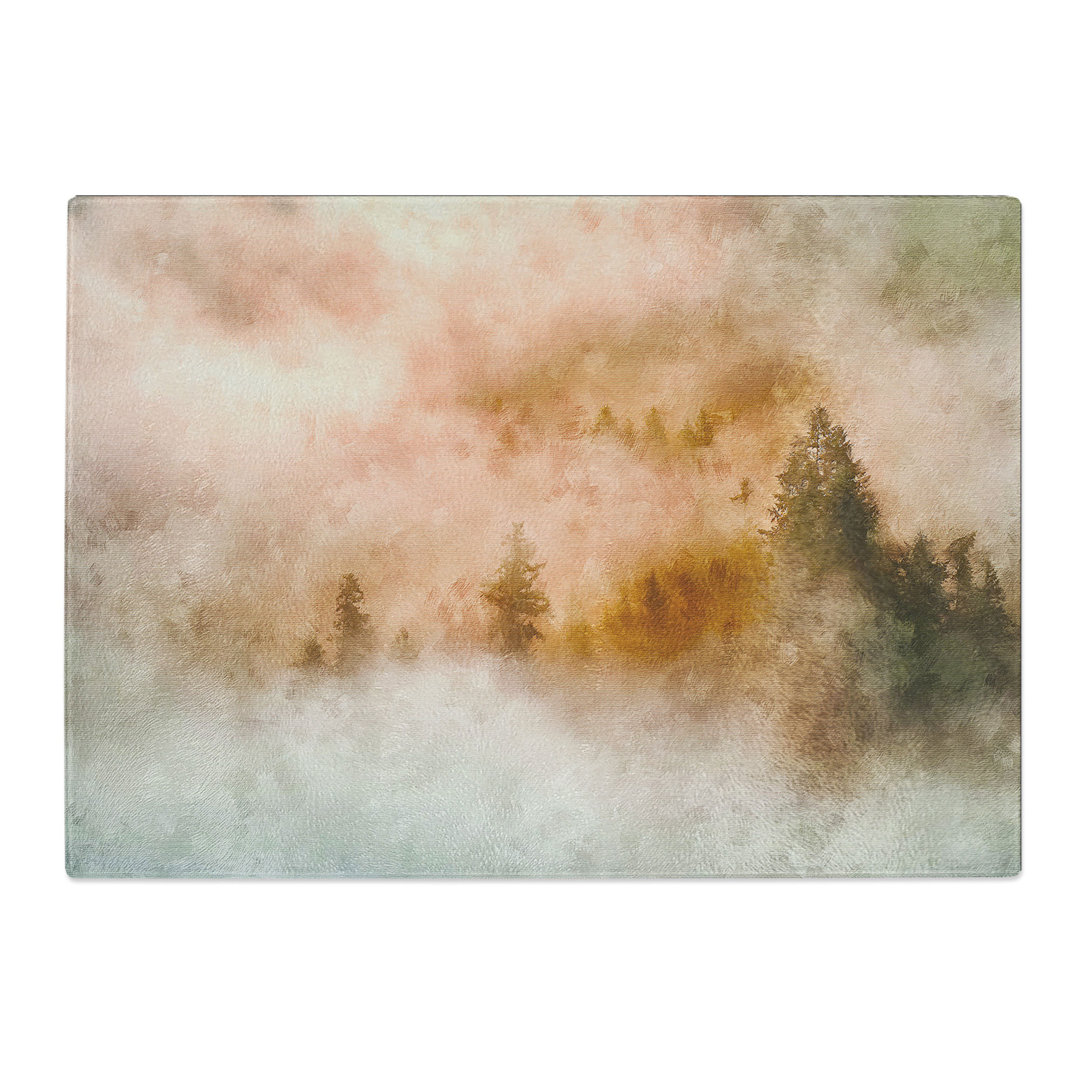 Tempered Glass Misty Forest Chopping Board