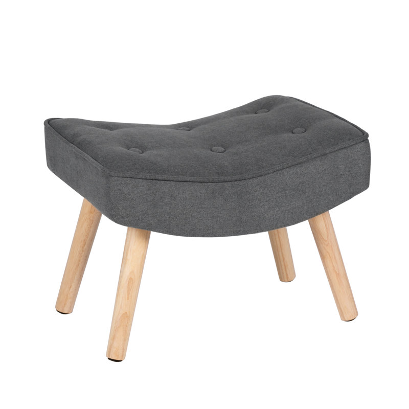 Pateley 52cm Wide Rectangle Solid Colour Footstool Ottoman, Dark Grey