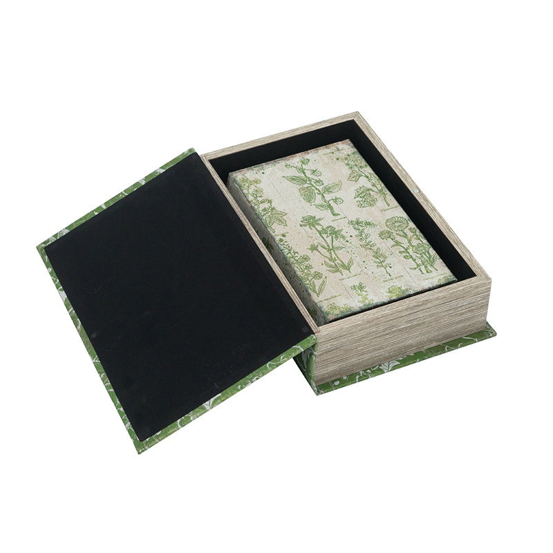 S / 2 boîtes à livres décoratives avec motifs floraux rustiques L: 7 x 3 x 10,5 po: 5 x 2 x 8,3