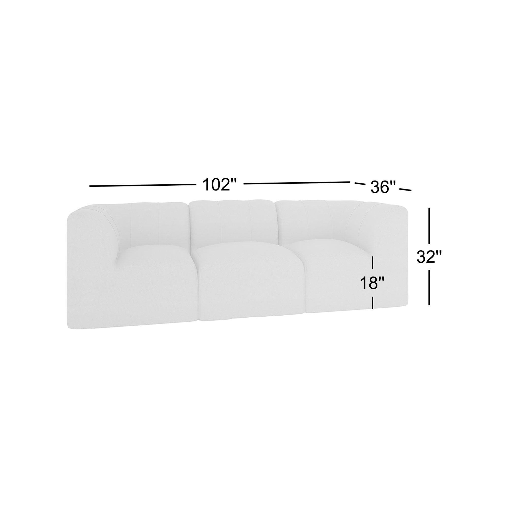 Praia 96" Sunbrella Outdoor Sofa, Canvas Granite Sunbrella® Canvas