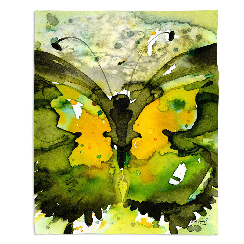 Couverture sherpae douce 36 de papillon aquarelle, l 51 po x L 60 po