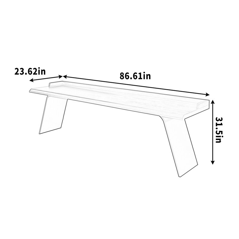 Pieds en fer de qualité supérieure, H 31,5 po x l 86,61 po x P 23,62 po