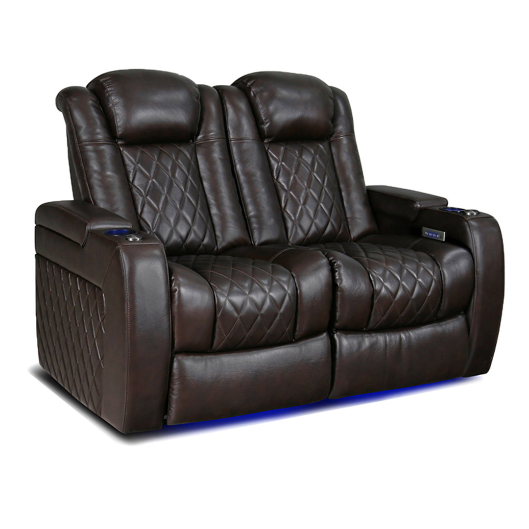 Tuscany Upholstered Home Theater Seating with Cup Holder Orren Ellis