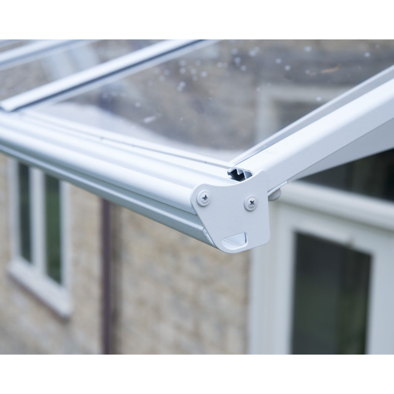 Palram - Canopia Bordeaux 2230 88 in. W x 54.7 in. D Polycarbonate White Convex Stationary Door and Window Awning