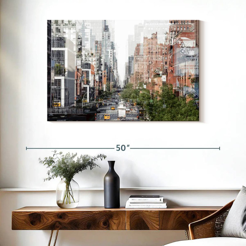 Abstraction urbaine de Sirci, bâtiments de Manhattan, H 26 po x l 39 po