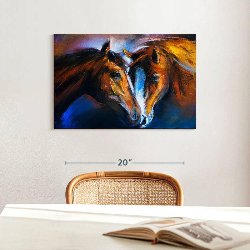 Brampt aimant les chevaux, H 16 po x l 24 po
