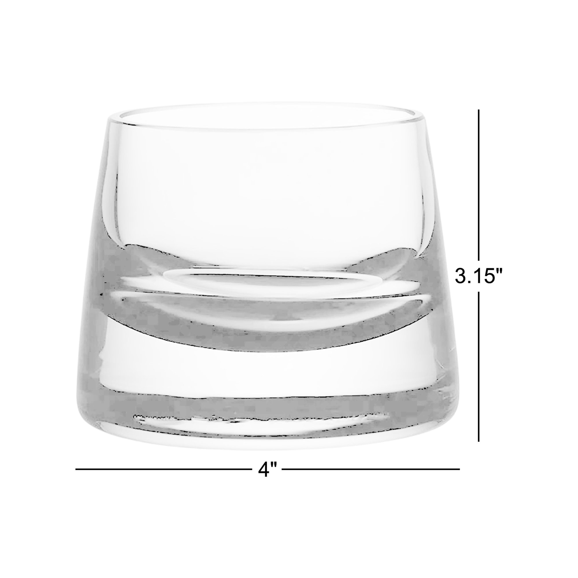 Joy Set of 2 Lead Free Crystal Votive Holder, 3.15" H x 4" W x 4" D, Steel Blue