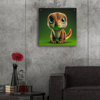 «Cute Baby Dinosaur» par Rey Klimt, art mural en verre acrylique