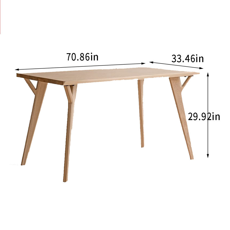 Meagyn Solid Wood Dining Table, 33.46" W x 70.86" L