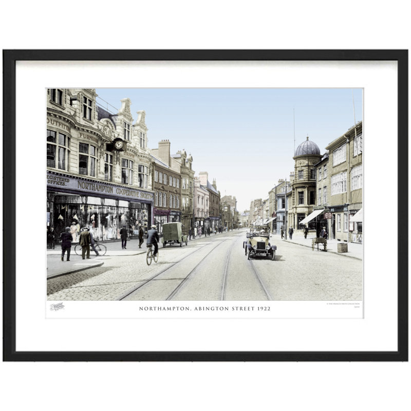 Northampton, Abington Street 1922 1 Piece Single Picture Frame Wall Art, 28cm H x 36cm W x 2.3cm D