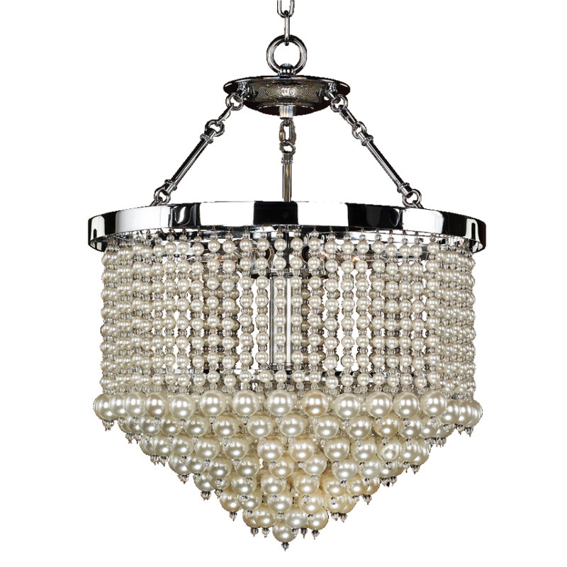 3 - Light Dimmable Drum Chandelier, 24" H x 19" W x 19" D