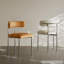 Orange+Silver Solid back side Chair(Set of 2)-645110351